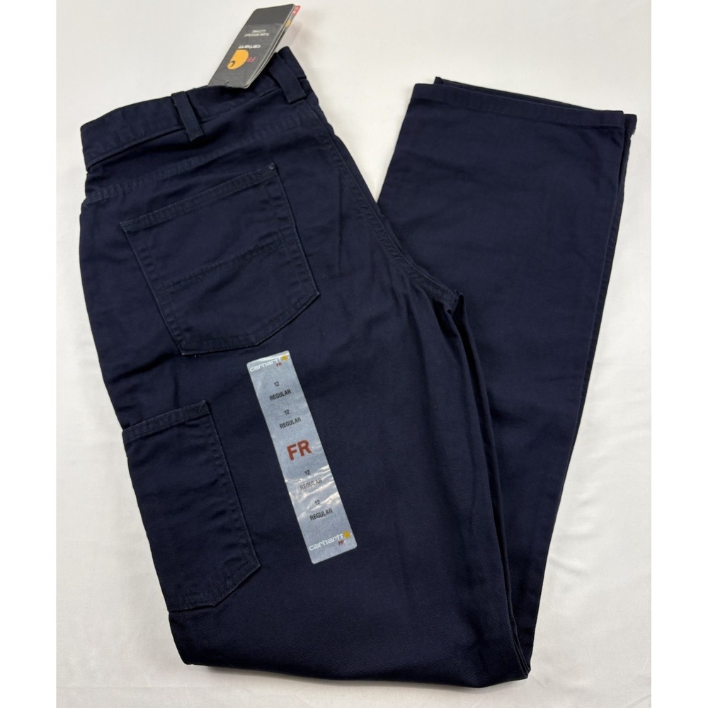 NWT Carhartt FR CAT2 2112 Utility Pants Dark Blue Cargo Workwear Women's 12 Reg.